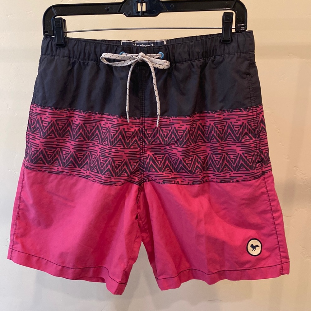 Modern Amusement swim trunks, pink/grey, size S.
